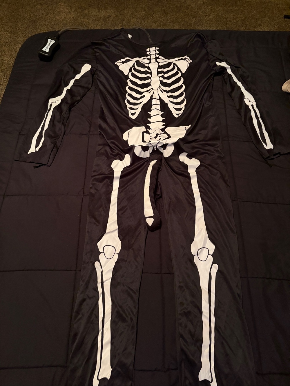 3pc Black and White Adult Skeleton Costume
